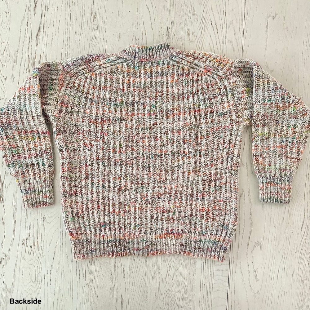 ARITZIA | WILFRED FREE RETROGRADE MULTI COLOR RAINBOW YARN GRANDPA KNIT SWEATER - Picture 4 of 14